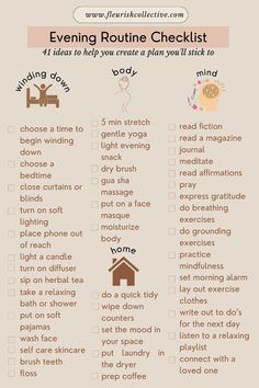 This list has been such a helpful resource in creating my own evening routine! That Girl Evening Routine, Evening Routine Checklist, Create Routine, Evening Routine Ideas, Holiday Routine, Routine List, Reset Routine, Yoga Reading, Morning Routine Checklist