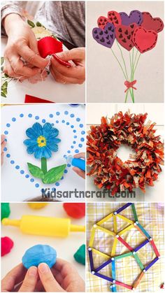 several pictures with different types of crafts on them