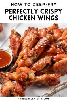 Chicken Wings. With Text Reading: How to Deep Fry Chicken Wings. Deep Frying Chicken Wings, Deep Fry Chicken Wings, Barbeque Chicken Wings, Frying Chicken Wings, Deep Fry Chicken, Fry Chicken Wings, The Best Chicken Wings, Best Chicken Wings, Deep Fried Chicken Wings