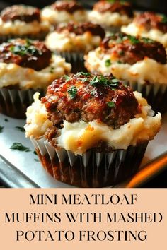 mini meatloaf muffins with mashed potato frosting