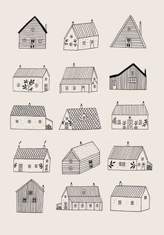 an illustrated drawing of different types of houses