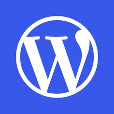 the wordpress logo on a blue background