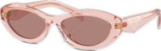 Luxury Clear Rectangular Sunglasses, Rectangle Sunglasses, Rectangle Shape, Light Brown, Light Pink, Prada, Sunglasses