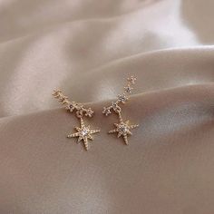 North Star Ear Crawlers - LOW STOCK! - The Songbird Collection Earring Star, Constellation Earrings, Ear Crawlers, Casual Earrings, Ear Climber, Alloy Earrings, Crystal Stars, Moon Star, Star Studs