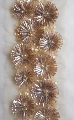 several brown and white flowers on a white background