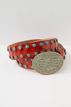 Fields Of Tuscany Belt | Free People Rose Bowl Flea Market, Copper Clay, Waist Belt Women, Red Belt, Patina Finish, Studded Belt, Western Belts, Belt Shop, Hat Band