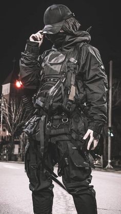 Techwear Men Outfit, Cyberpunk Style Outfit, Aesthetic Fashion Men, Techwear Men, Techwear Aesthetic