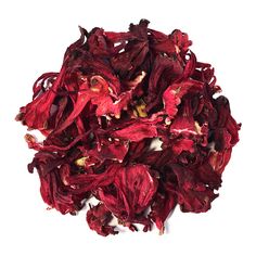 dried red flowers on a white background