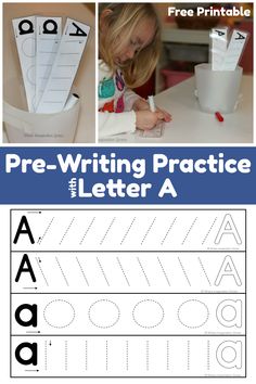 printable pre - writing practice letter a worksheet for preschool and elementary children