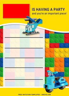 a lego party is shown with the instructions to make it