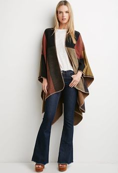 Contemporary Oversized Colorblock Shawl Clothes Encounters, 2015 Fashion Trends, Shawl Style, Fall 2015 Style, Denim Trends, Outfit Inspiration Fall, Budget Fashion, Kinds Of Clothes, Style Crush