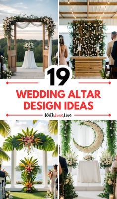 wedding altar design ideas with flowers and greenery