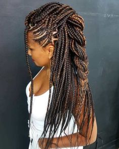 Long Cornrows, Different Braid Styles, Half Cornrows, Side Cornrows, Twist Cornrows, Cornrow Ponytail, Different Braids, Afrikaanse Mode