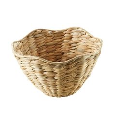 a woven basket is shown on a white background