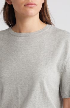 An infusion of cashmere brings a superluxe feeling to a short-sleeve sweater that's a wear-forever classic. 22 1/2" length Crewneck Short sleeves 70% cotton, 30% cashmere Dry clean Imported Short Sleeved Sweaters, Cashmere Sweater, Cashmere Sweaters, Sleeve Sweater, Sleeve Cotton, Heather Grey, Top Brands, Cashmere, Dry Clean