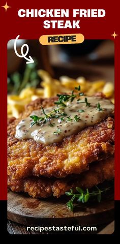 Chicken Fried Steak is a Southern classic that combines tender, breaded beef steak with a crispy golden crust, smothered in a creamy, peppery gravy. This hearty comfort food is perfect for any occasion, whether you're craving a classic dinner or a Sunday feast. It’s sure to please the whole family! #ChickenFriedSteak #SouthernComfortFood #BeefSteak #ComfortFood #SouthernRecipes #HomemadeGravy #CrispySteak #SouthernFavorites