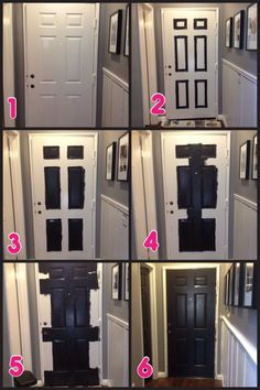 the instructions for installing and painting a front door with glass inserts on each side