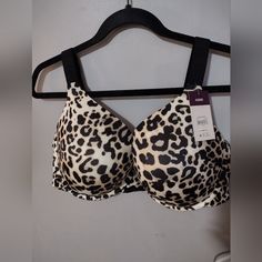 Secret Treasures ~ Women's Plunge Bra Lightly Padded Lifting Animal ~ 42d Nwt Smoke Free Home All Sales Final No Returns Stretch Underwire Bra In Leopard Print, Leopard Print Stretch Underwire Bra, 36dd Bra, Leopard Print Bra, Corset Bra, Printed Bras, Black Lace Bralette, Plus Size Bra, Nursing Bra