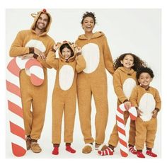 Fun, festive, cozy, and cute. You cant go wrong with Matching Family Pajamas for the holidays, especially when you can all look like Rudolph! Faux Sherpa design is plush and super-soft and the attached hood features 3D ears, antlers and of course, a red nose. Best of all? Theres one for everyone in the familyeven Fido! An ideal pick for holiday photos. Size: 2XL.  Color: Brown.  Gender: male.  Age Group: adult. Reindeer Onesie, Mens Christmas Pajamas, Adult Onesie Pajamas, Womens Christmas Pajamas, Christmas Pajamas Kids, Rudolph Christmas, Matching Family Christmas Pajamas, Union Suit, Christmas Onesie