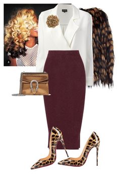 "Untitled #677" by cogic-fashion on Polyvore featuring Dries Van Noten, Giorgio Armani, By Malene Birger, Christian Louboutin and Gucci Cogic Fashion, Chique Outfits, Malene Birger, Looks Chic, 가을 패션, Professional Outfits, Komplette Outfits