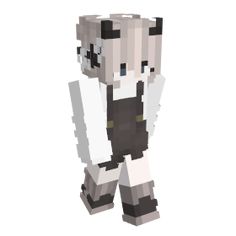 an image of a pixel art character in white and black