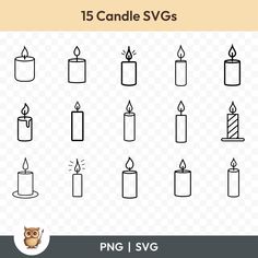 candle svg clipart set