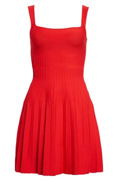 Pretty pintucks and pleats add interest to this stretch-kissed minidress that's ready for weekend fun. 31" length (size Medium) Square neck Unlined 59% viscose, 40% nylon, 1% elastane Dry clean or hand wash, dry flat Imported Fitted Red Pleated Dress, Red Sleeveless Pleated Mini Dress, Red Pleated Sleeveless Mini Dress, Fitted Sleeveless Mini Dress By Staud, Staud Fitted Mini Dress, Spring Pleated Stretch Mini Dress, Staud Summer Mini Dress, Fitted Mini Pleated Dress, Staud Sleeveless Mini Dress