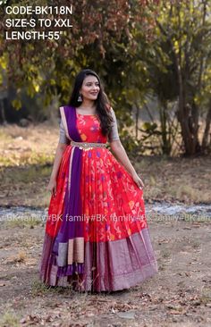 Pattu Long Frocks For Women With Dupatta, Traditional Long Frocks Indian, Gowns Traditional, Long Frocks For Women, Girls Dress Sewing Patterns, Anarkali Dress Pattern, Frock For Women