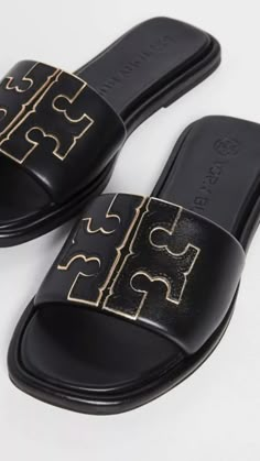 Tory Burch Double T Sport Slides | Shopbop Tory Burch Slides, Preppy Shoes, Versace Jewelry, Tory Burch Sandals, Versace Handbags, Beautiful Sandals, Lash Serum, Denim Jewelry, Louis Vuitton Gucci