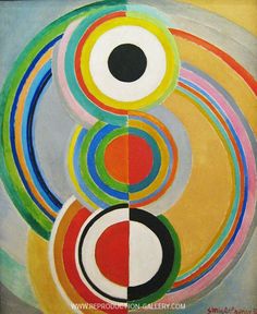 an abstract painting with circles on it