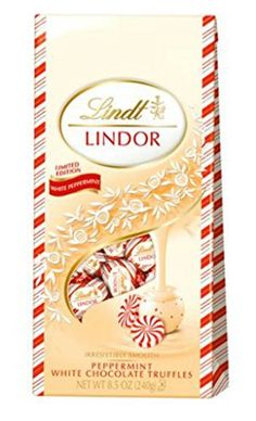 lindt's lindor peppermint white chocolate truffles candy bar