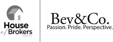 two logos for be & co, passion pride perspective and realty logo with the words