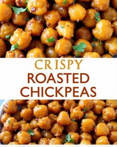 crispy roasted chickpeas in a white bowl