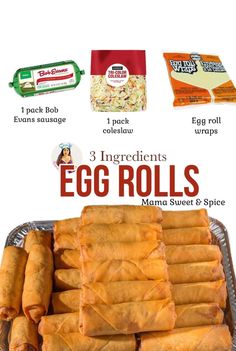 an egg roll recipe with instructions on how to make it and what to use it