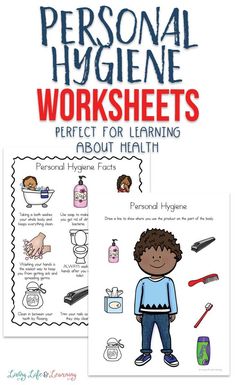 personal hygiene worksheets for learning about health with the title, personal hygiene worksheets perfect for learning about health