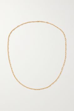 Designer Moar Cohen describes his pieces as 'clean' and 'timeless', and this 'Neo' necklace embodies that sentiment. An update on the classic styles, it's made from 18-karat gold and accented with light-catching diamonds on several of the links. Timeless Yellow Gold Clavicle Chain Necklace, Timeless 14k Gold Formal Necklace, Timeless Formal Jewelry With Delicate Chain, Timeless Polished Chain Necklace Gift, Timeless Gold-plated Chain Necklace For Formal Occasions, Timeless Polished Chain Necklace As Gift, Timeless 14k Gold Chain Necklace For Formal Occasions, 14k Gold Figaro Chain Jewelry For Everyday Luxury, Modern Formal Jewelry With Figaro Chain