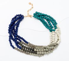 A creative combination of faceted glass and painted wooden beads, this multi-strand color block necklace adds emphatic elegance to any outfit. From Susan Graver. Susan Graver, Multi Strand Necklace, Faceted Glass, Necklace Sizes, Multi Strand, Seed Bead, Wooden Beads, Seed Beads, Color Block