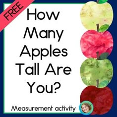 an apple is shown with the words how many apples tall are you? on it