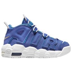 Nike Air More Uptempo 96, Uptempo 96, Nike Uptempo, Nike Air More Uptempo, Nike Air More, Nike Shoes Air Force, Kicks Shoes, Nike Kids, Blue Nike