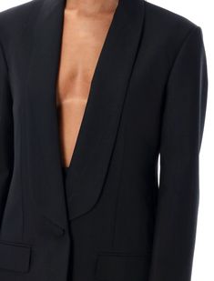 1% elastane, 1% polyamide, 1% metallized polyester, 1% viscose, 96% wool Luxury Black Blazer With Pockets, Givenchy Blazer, Givenchy Jacket Women, Single-breasted Gabardine Blazer With Long Sleeves, Luxury Satin Single-breasted Blazer, Black Fr, Givenchy Women, Zimmermann Dress, Womens Blazers