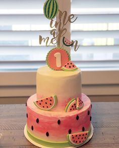 a cake with watermelon slices and the words life is melon on top