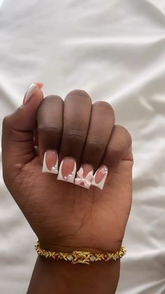 #Ducknails #bowaesthetic #nailart #nailtech Picture Day Nails, Duck Nail French Tips, Short French Duck Nails, Nails Easy Design For Beginners, Nail Ideas With Bows, Aesthetic Nail Pics, Short Basic Acrylic Nails, Duck French Tip Nails, Shirt Nail Ideas