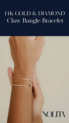 The 14k Diamond Claw Bangle is the ultimate luxury jewelry piece. This stunning diamond bracelet makes a perfect gift for her, combining timeless elegance with modern sophistication. Bracelet Luxury, Perfect Gift For Her, Gold Rose, Bangle Bracelet, Bracelet Making, Diamond Bracelet