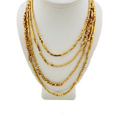 This beautiful 2-meter-long necklace has assorted 18K Gold Plated pieces all around. There is a lobster clasp, and you can wear it in several lengths making an amazing look for either a classy dress or a basic shirt. Basic Shirts, Gold Plated Necklace, Classy Dress, Wear It, Long Necklace, Lobster Clasp, 18k Gold, Gold Necklace, Gold Plate