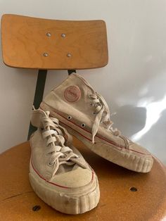 1960's canvas basketball shoes from Sears with lots of life left in them.  Note: some staining. Marked a men's size 5, would fit a men's size 5.5, women's size 7.5. Sneakers Athletic, Vintage 1960s, Basketball Shoes, Athletic Shoes, 1960s, Baskets, Shoes Sneakers, Basketball, Bathing Beauties