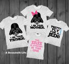 three t - shirts with darth vader and i am your mother, the sass is strong in this one