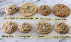 the types of cookies you will get with the type of sugar you use