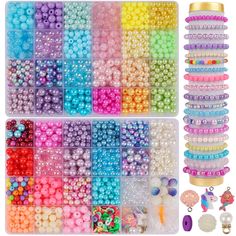 many different colors and sizes of beads