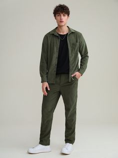 Army Green Shirt Outfit Men, Green Black Outfit Men, Army Green Outfit Men, Army Pants Outfit Men, Army Outfit Men, Army Green Shirt Outfit, Green Trousers Outfit Men, Ankle Pants Outfit Men, Green Pants Outfit Men