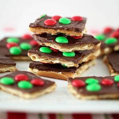 chocolate christmas crackers stacked on top of each other